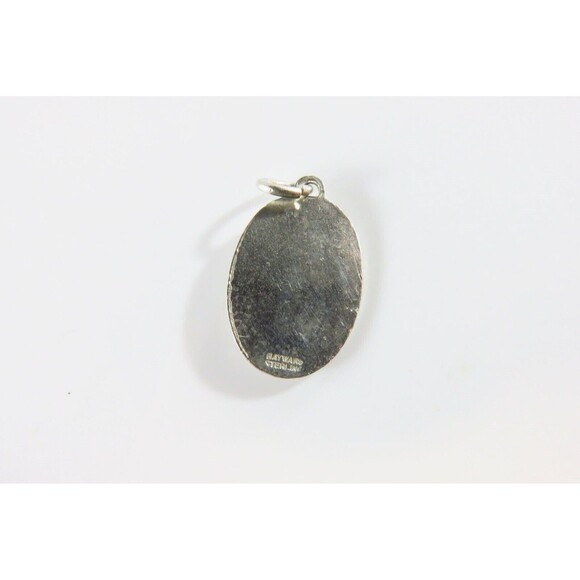 Vintage Haywood Patron Saint Christopher & Jesus Oval Medal Charm in Sterling - Picture 2 of 3